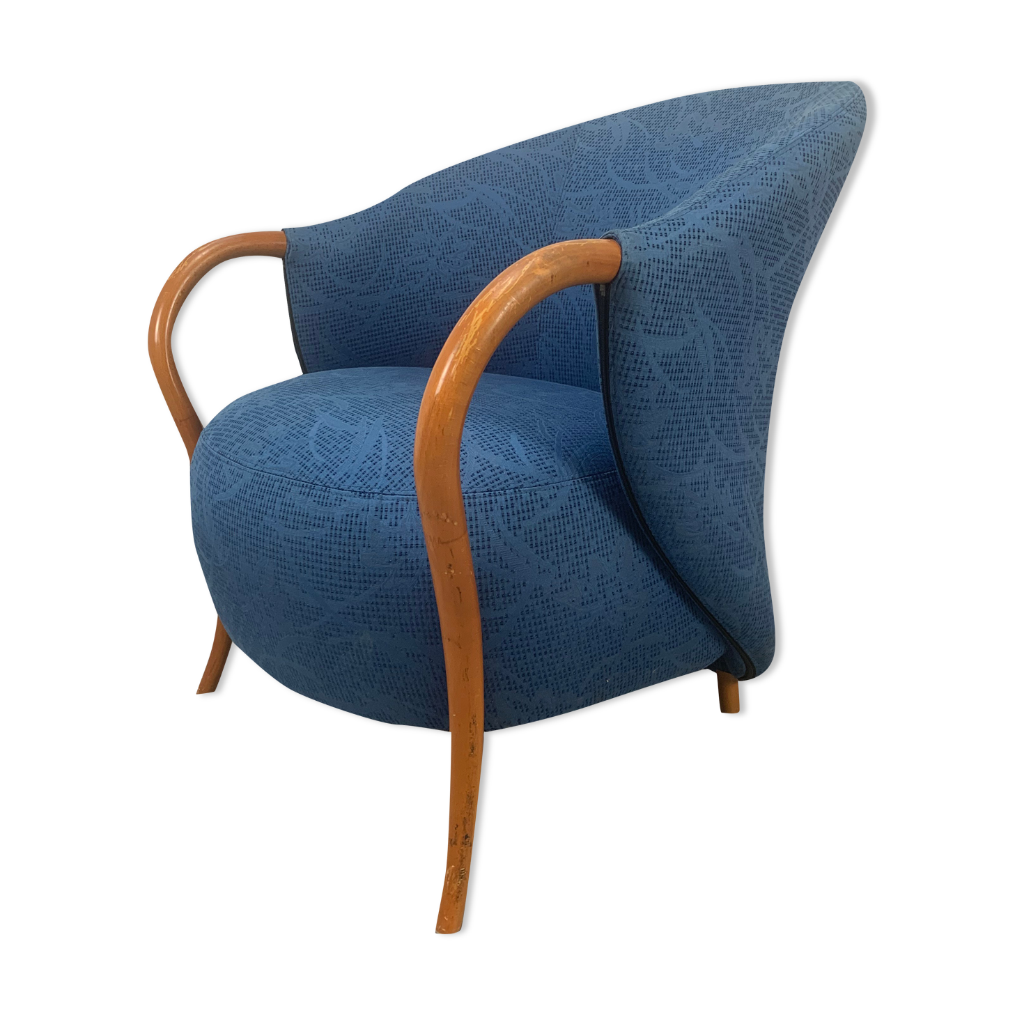 Armchair Cinna design 80's, pop blue