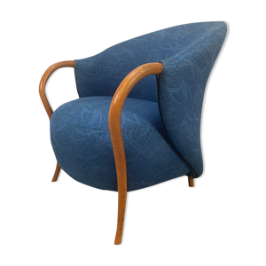 Fauteuil Cinna design 1980, bleu