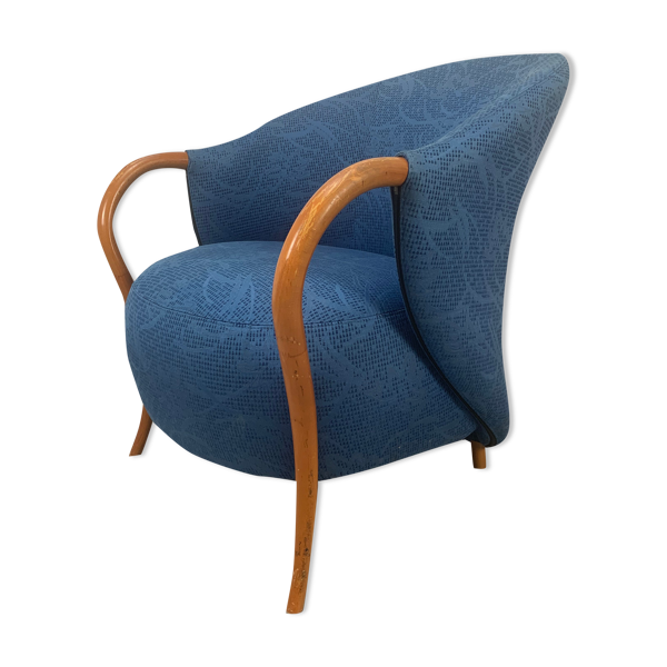 Fauteuil Cinna design 1980, bleu pop