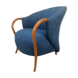 Fauteuil Cinna design 1980, bleu pop
