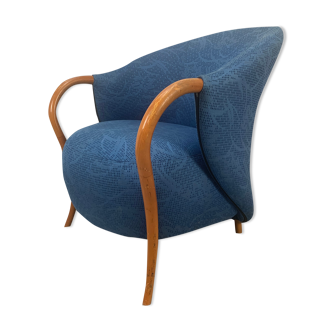 Fauteuil Cinna design 1980, bleu pop