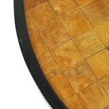 Small Triangular Plant Table Parquet Wood 1950s