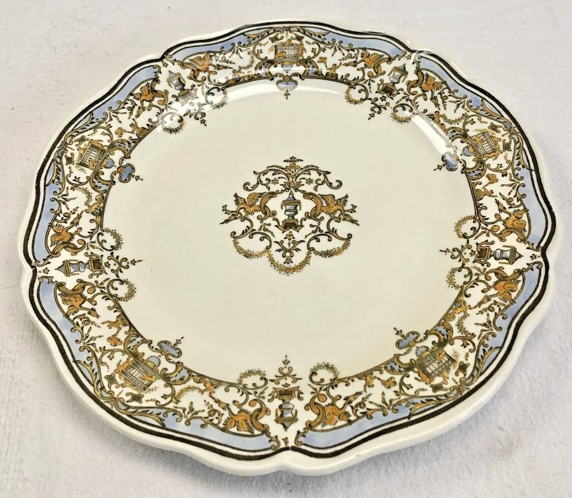 6 dessert plates dessert Gien the children at the press Dionysos 1938/1960