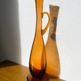 Amber ewer / carafe from Portieux crystal factory