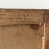 Oil painting on canvas of a nude woman in Art Deco style, old portrait.