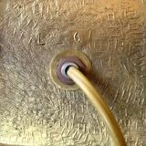 Vintage table lamp in gold brass and black marble