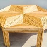 Rattan puzzle coffee table