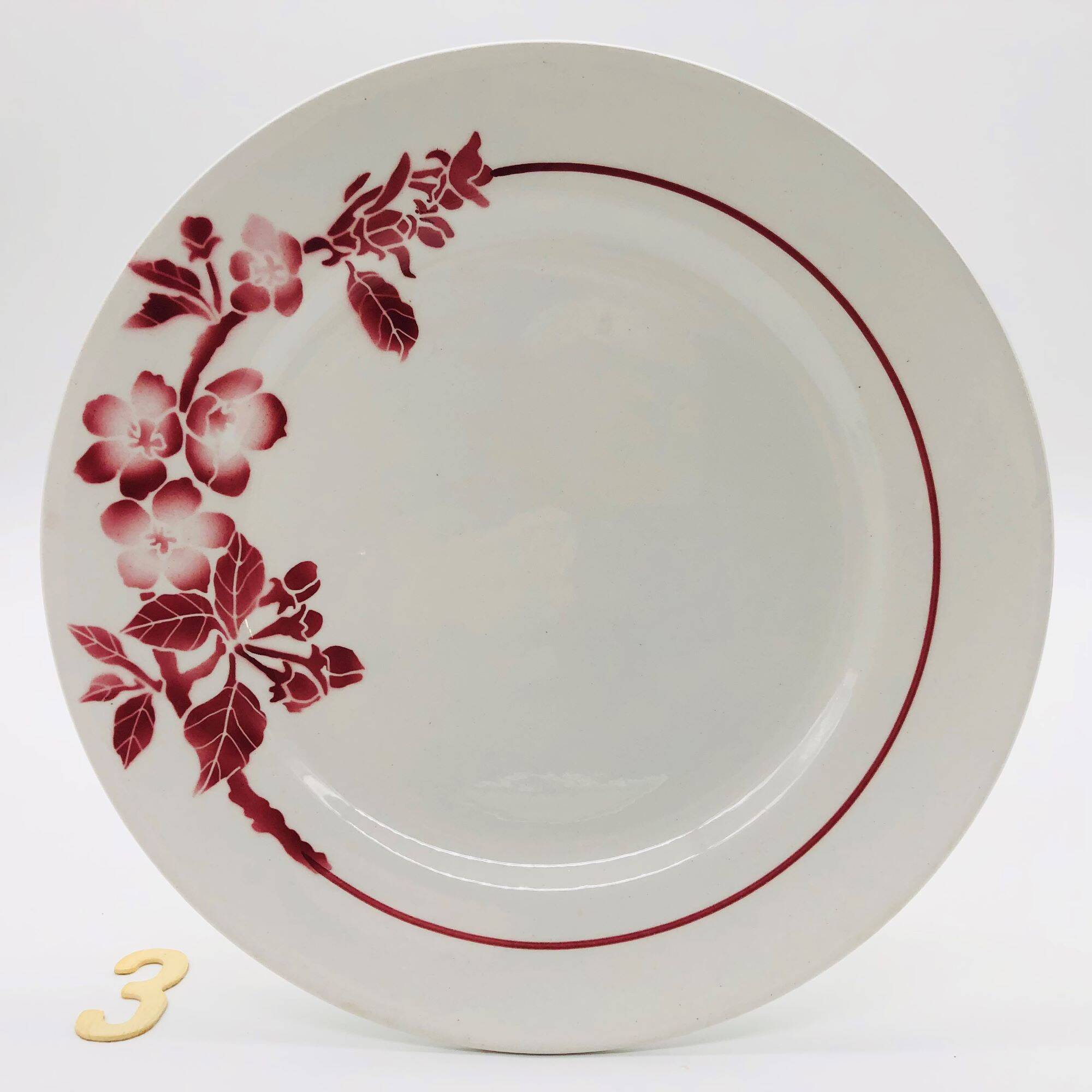 6 Pexonne flat plates, Opaque Porcelain Manufacture FF model Avril.