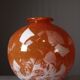 LORRAIN Daum Croismare Nancy Large orange and white marbled vase 1920s