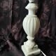 Twisted marble lamp base - white stone urn