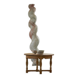 Grand antique Italian sculptural pedestal from the 18th century in twisted barley wood.