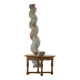 Grand antique Italian sculptural pedestal from the 18th century in twisted barley wood.