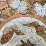 Indian enamelled copper basket tray
