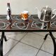 Wrought iron coffee table ceramic 60