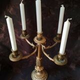 Old candelabra with 5 arms in chiseled bronze