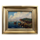 Tableau HST Marine with sailing boats by the seaside early 20th century signed