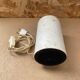 Antique vintage polished stone cylinder lamp