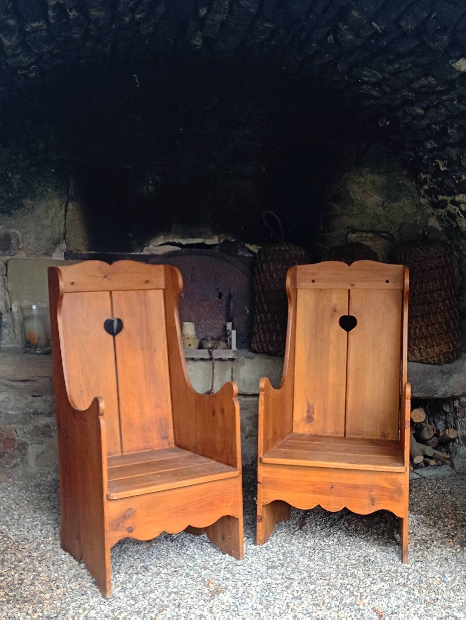 Pair of rustic armchairs