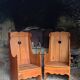Pair of rustic armchairs