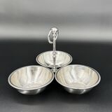 Vintage appetizer display stand with three bowls
