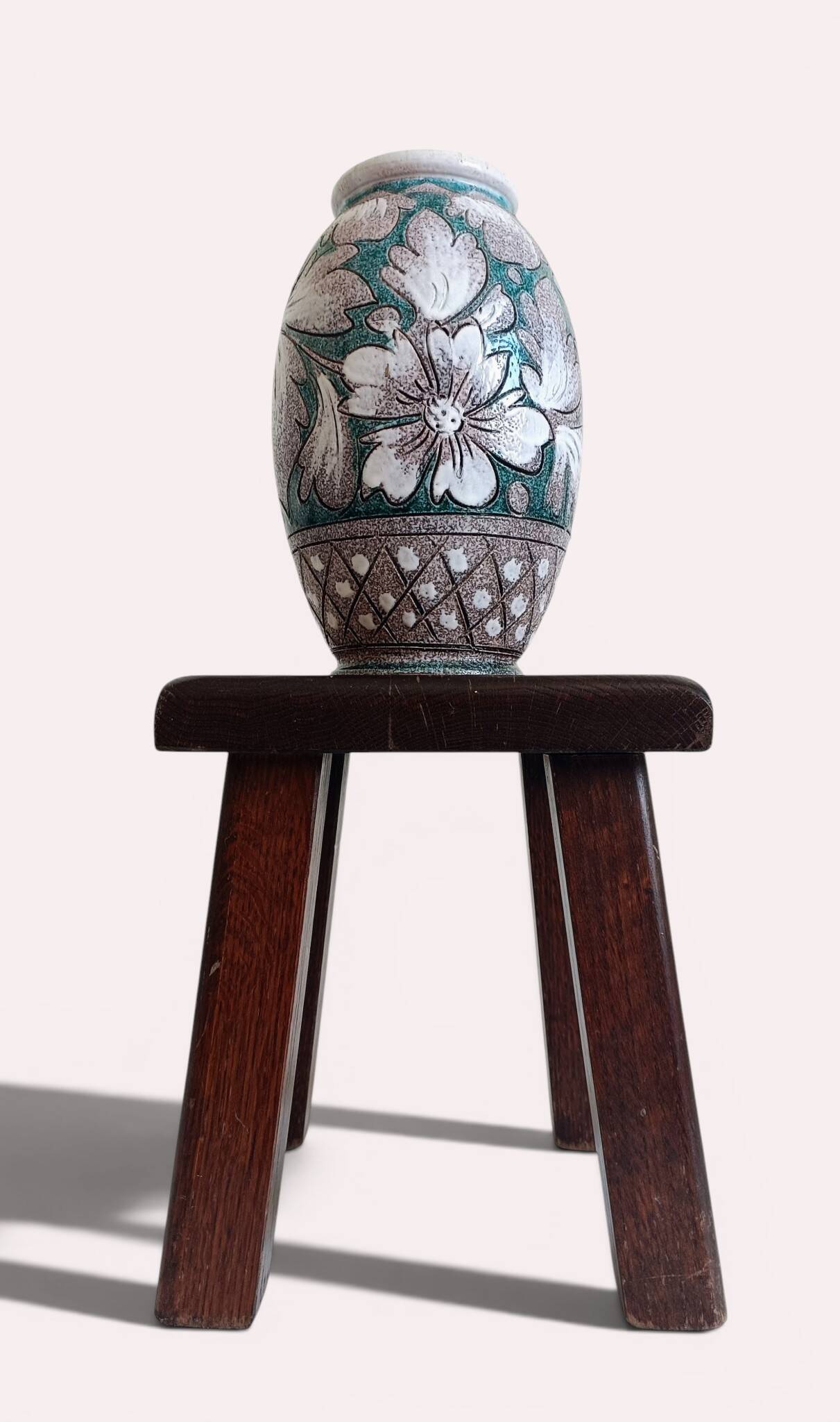 Mid-Century Italian Fratelli Fanciullacci Ceramic Vase, Signed, Tuscany, 1950s