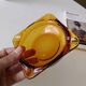 Vintage amber Duralex ashtray from the 1970s.