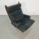 Vintage Black Alcantara Lounge Chair by Bruno Mathsson for Dux, 1960s