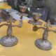 Paire de chandeliers en bronze doré