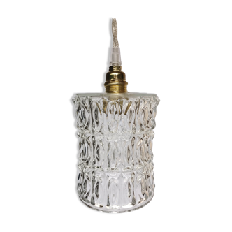 Vintage moulded glass walk-in lamp