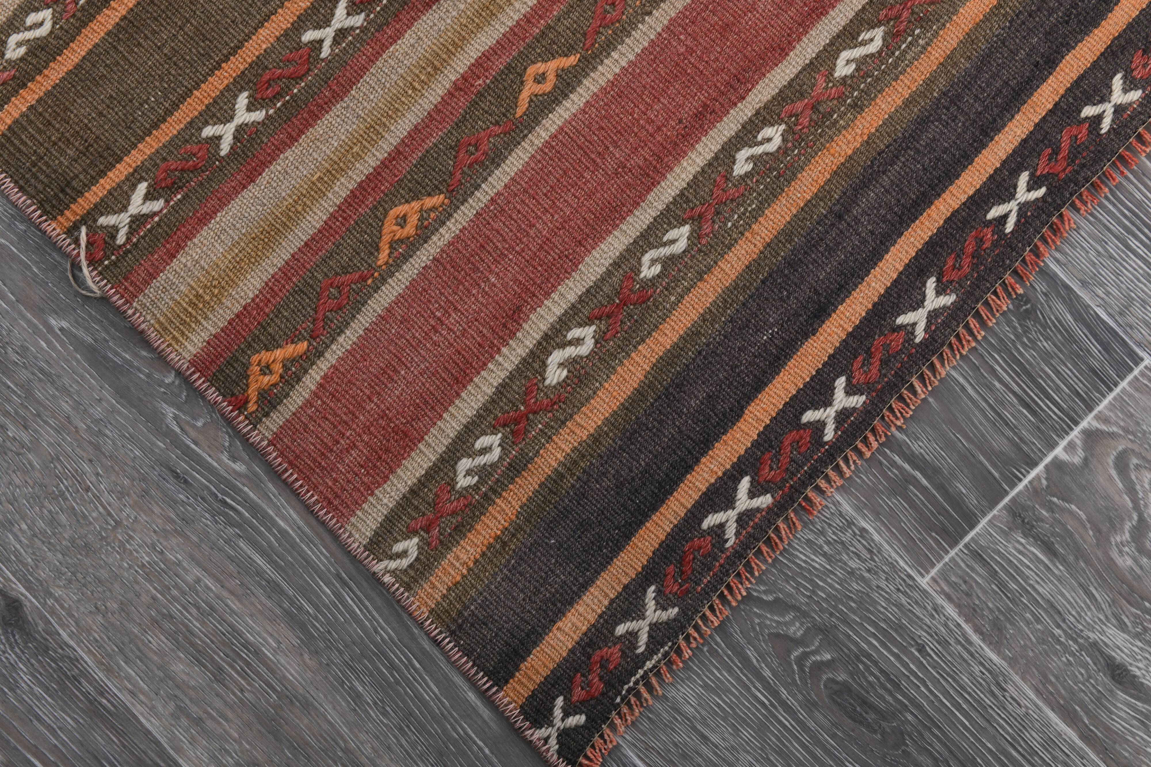 Red & Brown Vintage Kilim Rug 152x233Cm SK 241325