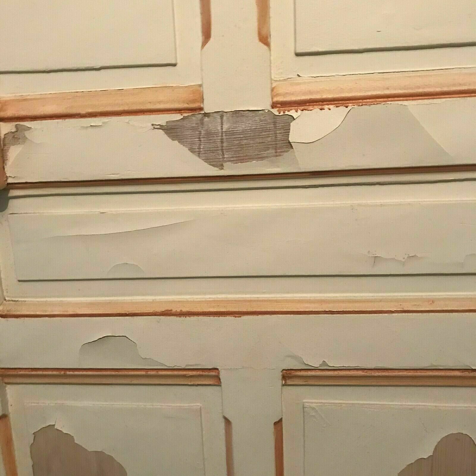 Passage door with three molded panels in solid fir, 20th century