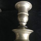 Pair of candlesticks, art nouveau, golden bronze