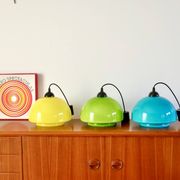 Suspension in green opaline mushroom design 60s-70s
