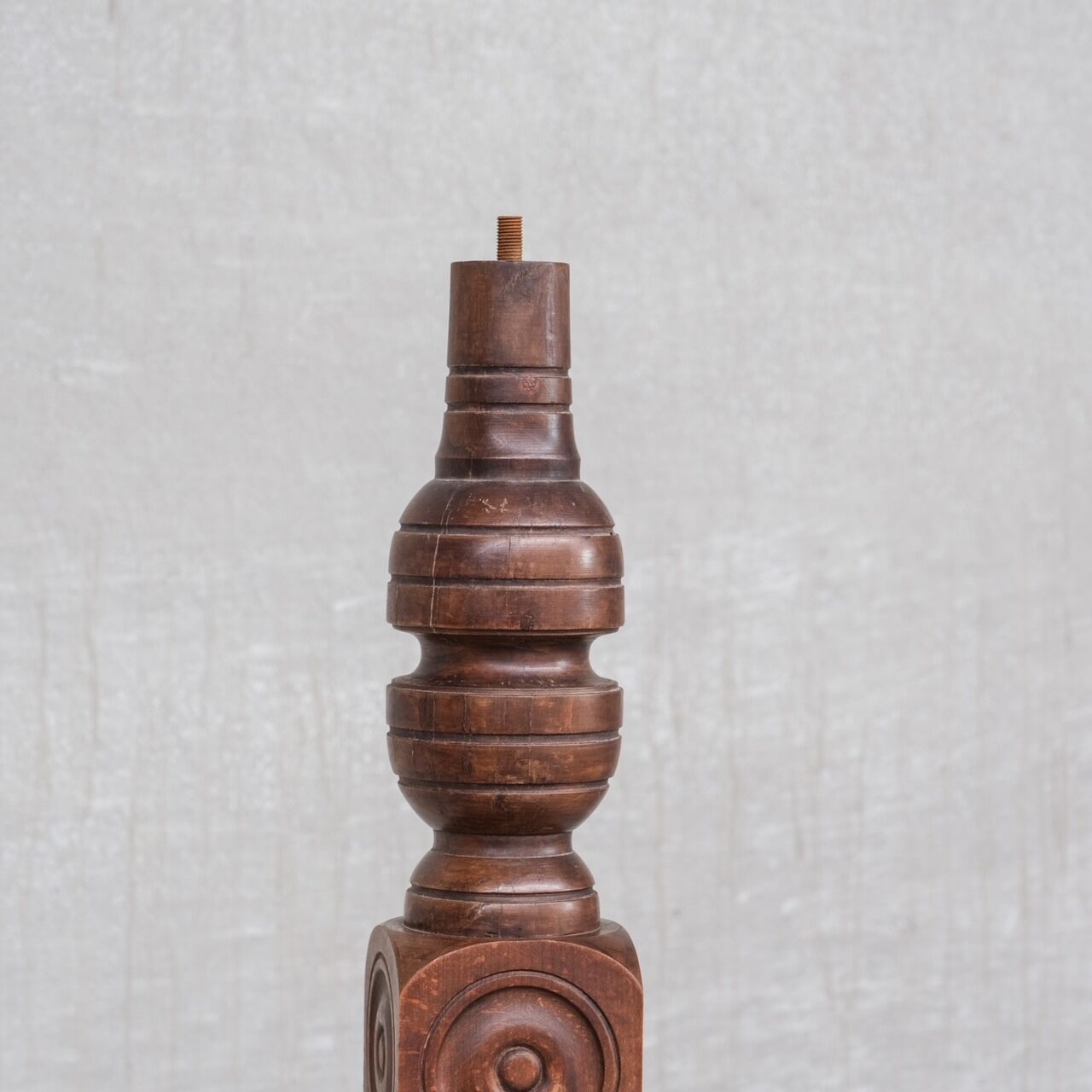 Geometric style oak french mid-century floor light