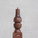 Geometric style oak french mid-century floor light