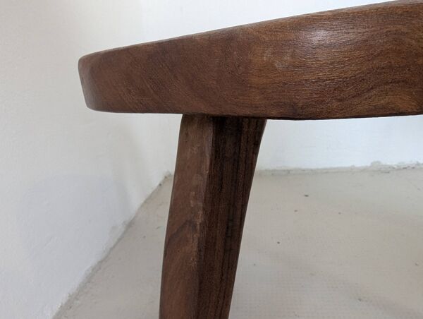 Tabouret bas en bois massif, Henri Bataille