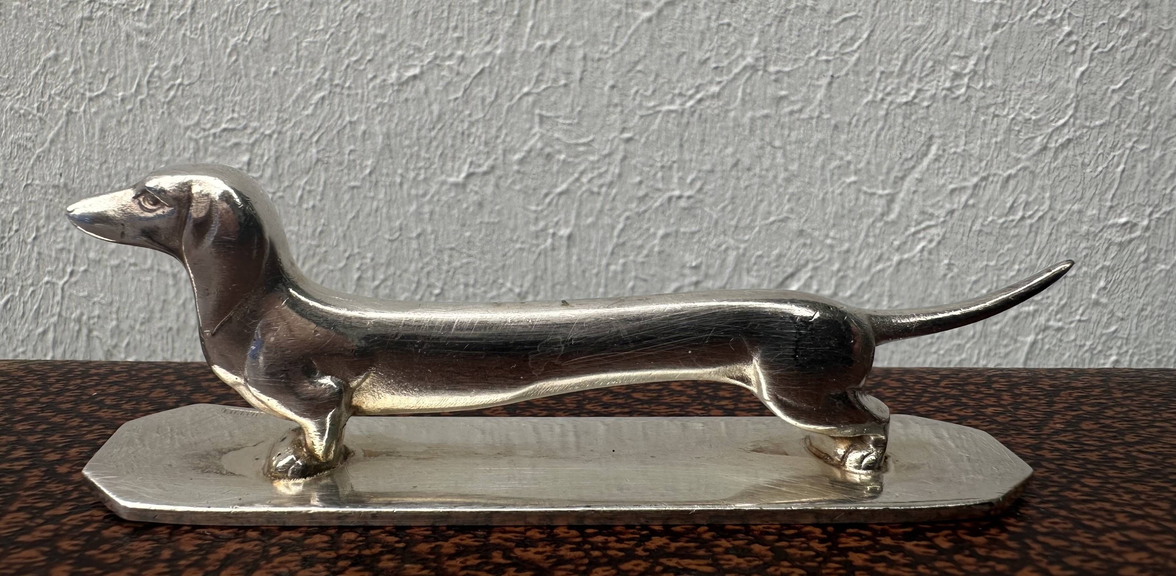 12 antique silver-plated bronze knife rests in modern art deco animal designs.