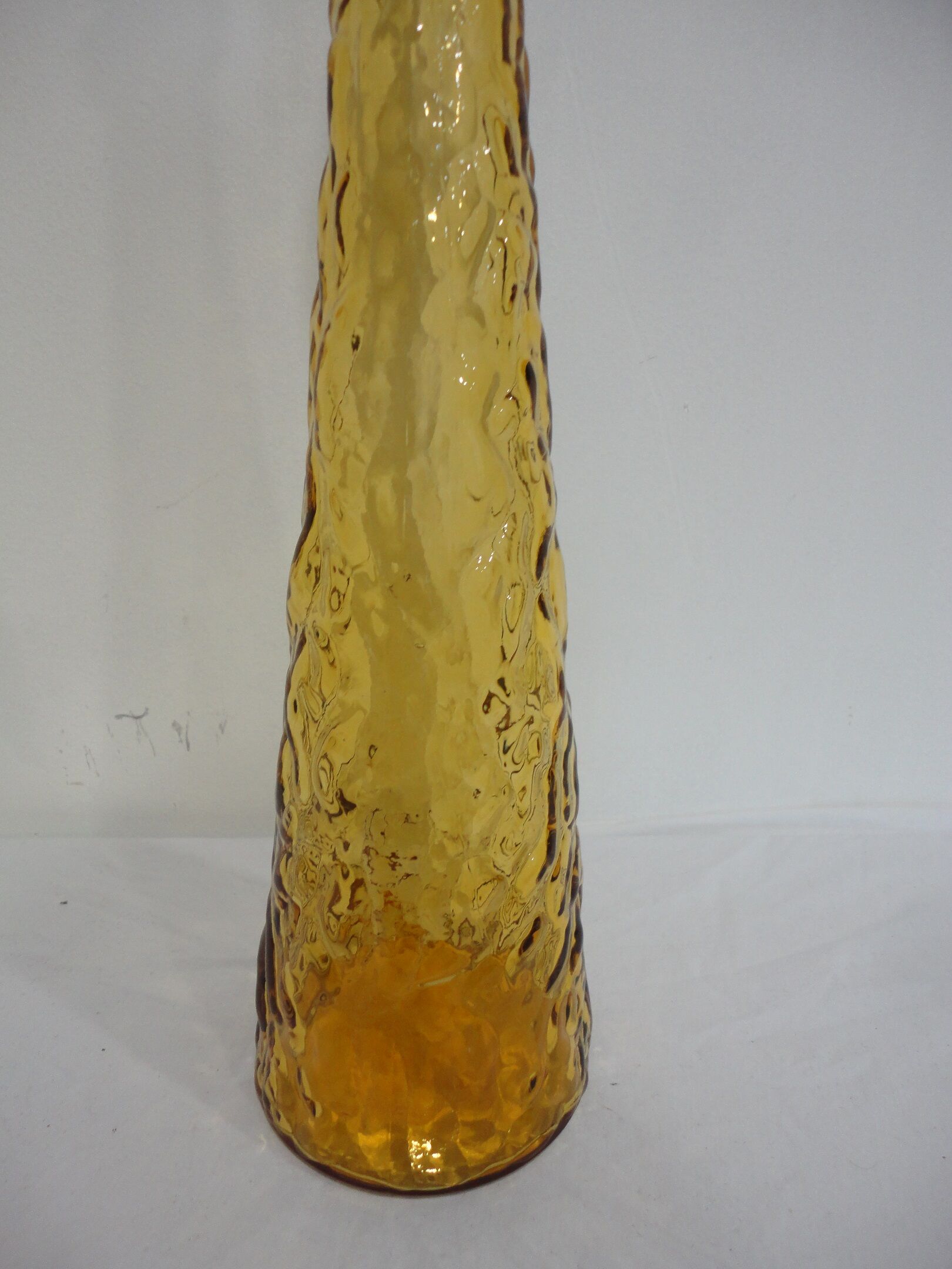 Italian "bumpy" yellow glass carafe