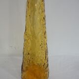 Italian "bumpy" yellow glass carafe