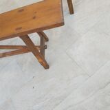 Former pair of pine benches 2m10