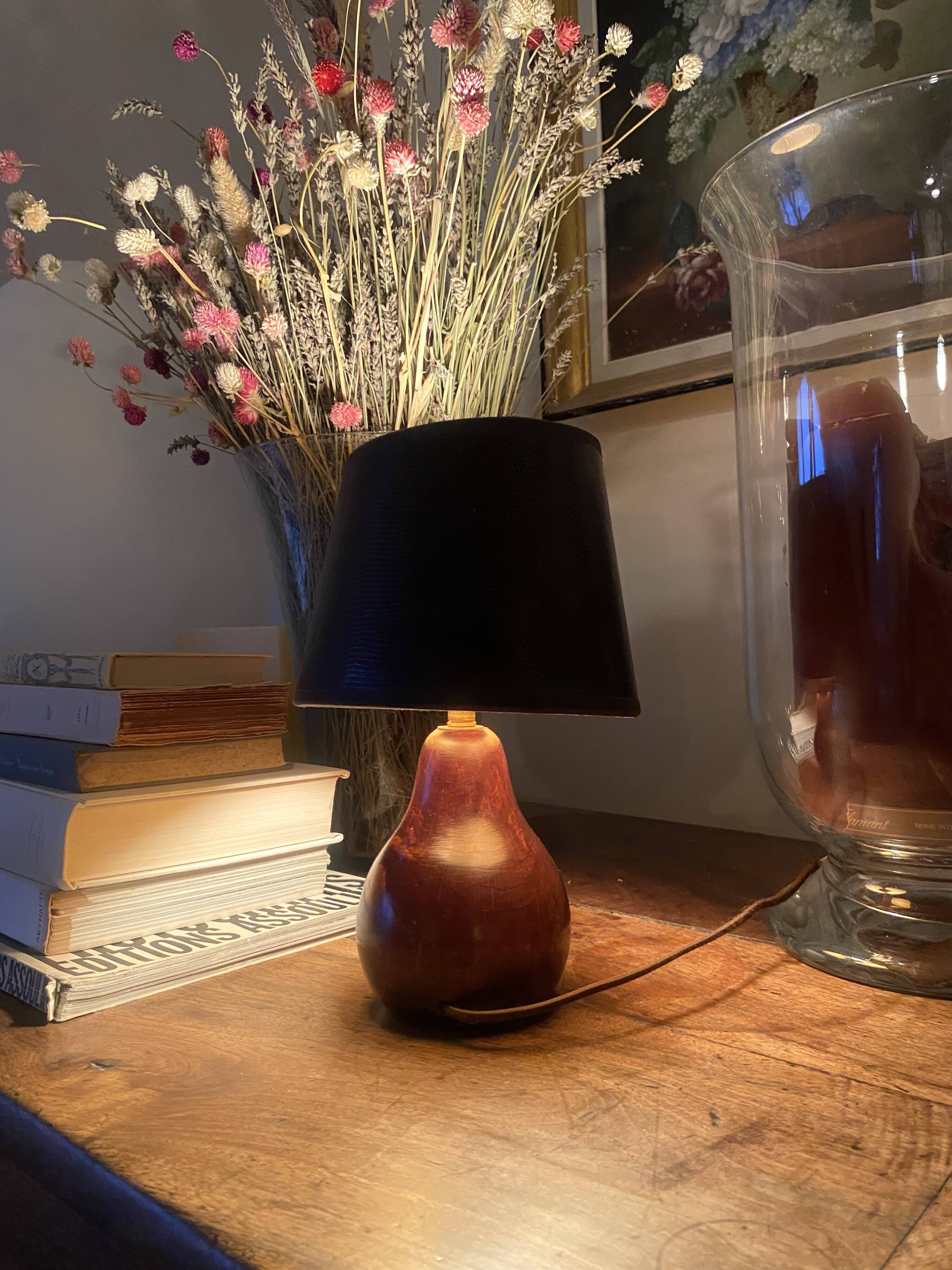 Wood lamp, fabric cable 2M, lampshade