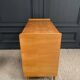 Light oak and rattan chest of drawers with compass feet, three drawers, 1960
