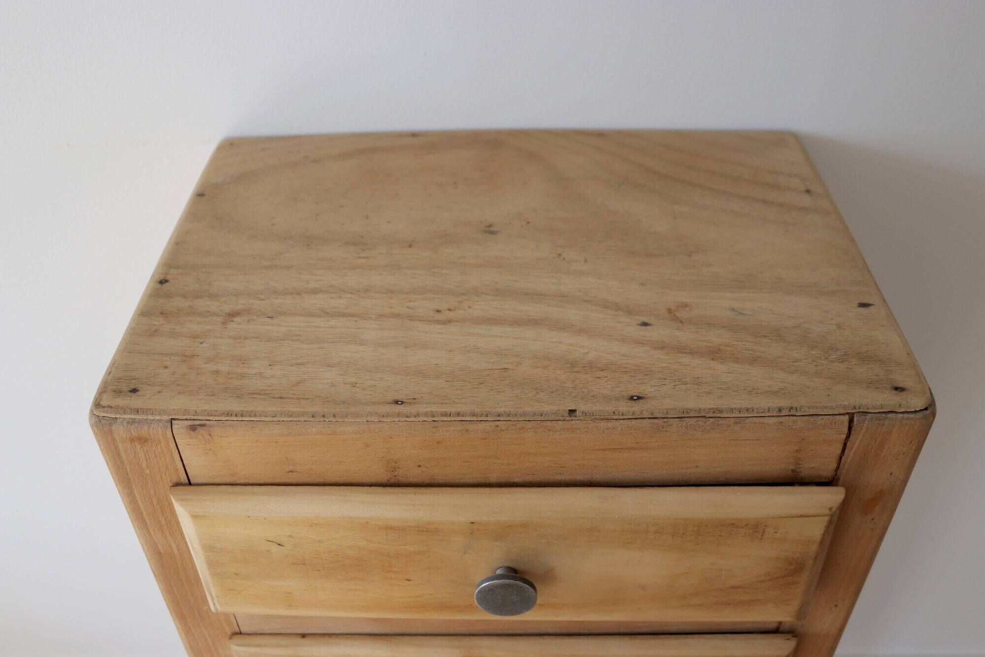 Raw wood chest of drawers