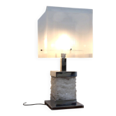 Large 1970s Banci Firenze Chrome & Acrylic Table Lamp