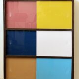 1960s bookcase in multi-colored tinted glass – Modular design