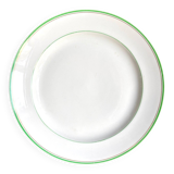 Round dish Ed. Honoré in water green and gold porcelain