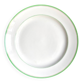 Round dish Ed. Honoré in water green and gold porcelain