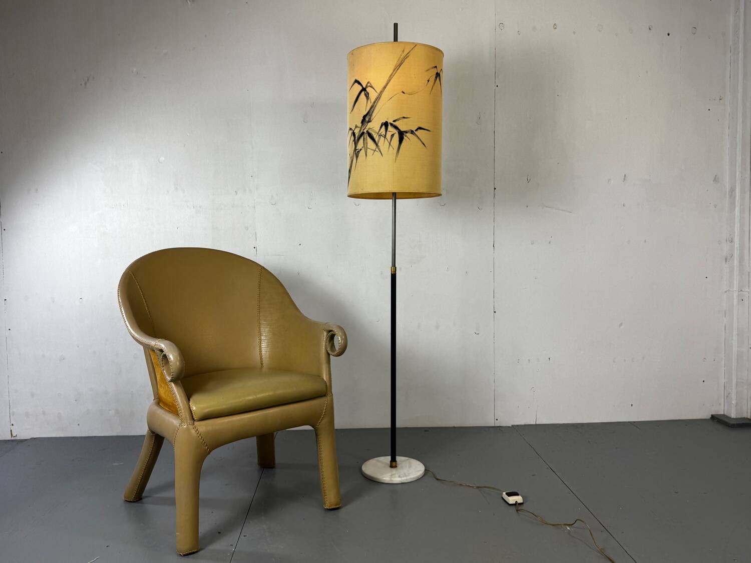 Mid-Century Modernist Italian Floor lamp with Marble Base, 1950s