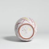 Scandinavian Modern Ceramic Vase with Red & Yellow Leaves, Alingsås Keramik 1947