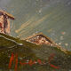 Painting Lively Mountain Landscape Alpine Chalets signed Maurel + frame